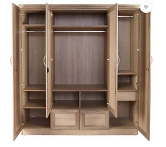 Eudora Wardrobe 4 Door – Stylish Wooden Almirah with Large Storage in Nepal Eudora Wardrobe 4 Door – Stylish Wooden Almirah with Large Storage in Nepal