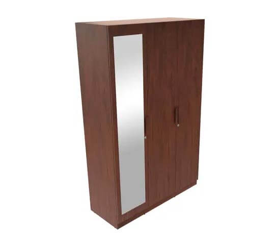 Riga 3 Door Wardrobe in Nepal – Modern Wooden Almirah with Mirror & Storage