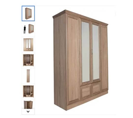 Eudora Wardrobe 4 Door – Stylish Wooden Almirah with Large Storage in Nepal Eudora Wardrobe 4 Door – Stylish Wooden Almirah with Large Storage in Nepal