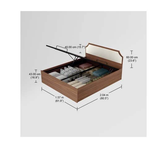 Nchant King Size Bed with Hydraulic Storage in Nepal | Modern Wooden Bed Nchant King Size Bed with Hydraulic Storage in Nepal | Modern Wooden Bed